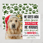 Funny Dog Photo Christmas Picture Personalized Feestdagenkaart (Voorkant / Achterkant)
