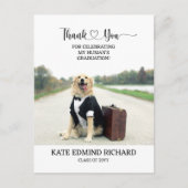 Funny Dog Photo Gepersonaliseerd Afstuderen Dank j Briefkaart (Voorkant)