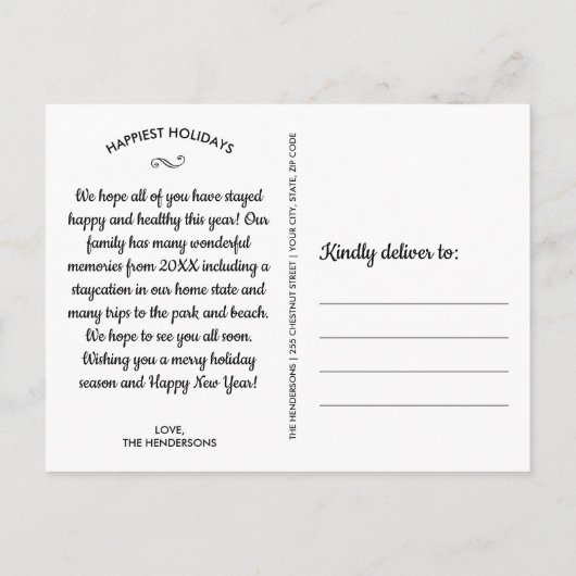 Funny Dog Photo Goodbye Hallo New Year Holiday Briefkaart (Achterkant)