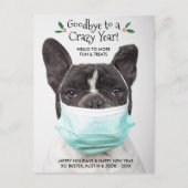 Funny Dog Photo Goodbye Hallo New Year Holiday Briefkaart (Voorkant)