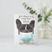 Funny Dog Photo Goodbye Hallo New Year Holiday Briefkaart (Staand voorkant)