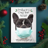 Funny Dog Photo Goodbye Hallo New Year Holiday Briefkaart