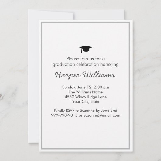 Funny Dog Photo Graduparty - Gebruik uw foto Kaart (Achterkant)