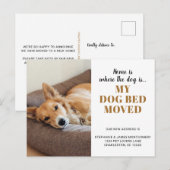 Funny Dog Photo Personalized Pet Moving Aankondigingskaart (Voorkant / Achterkant)