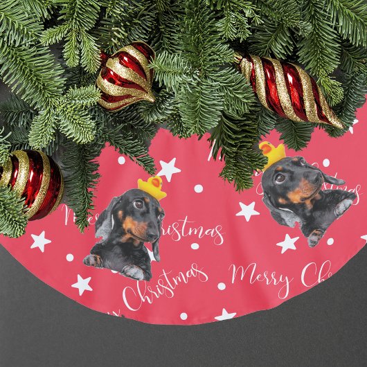 Funny Dog Photo Red Kerstmis Kerstboom Rok