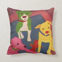 Funny Dog Pillow met Houndstooth Back Kussen