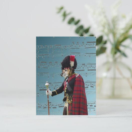 Funny dog pipe major briefkaart (Staand voorkant)