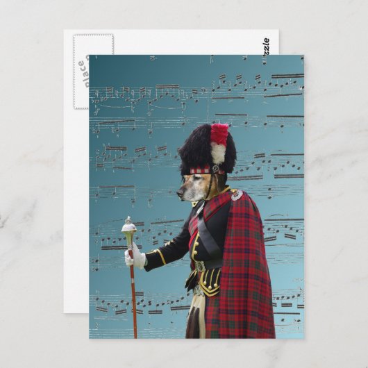 Funny dog pipe major briefkaart (Voorkant / Achterkant)