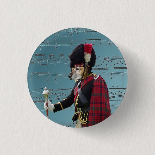 Funny dog pipe major ronde button 3,2 cm (Voorkant)