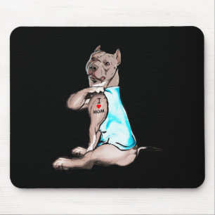 Funny Dog Pitbull Ik hou van mama Tattoo Hondenlie Muismat