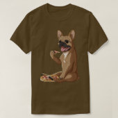 Funny Dog Pizza Lover French Bulldog T-Shirt (Design voorkant)