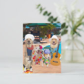 Funny Dog Pool Party Briefkaart (Staand voorkant)