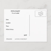 Funny Dog Pool Party Briefkaart uitnodigen (Achterkant)
