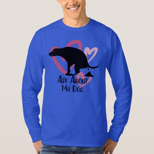 Funny Dog Pooping T-shirt (Voorkant)