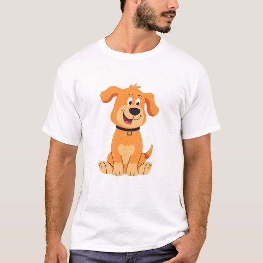 Funny Dog Poster - Schattigee Cartoon Dog T-shirt (Voorkant)