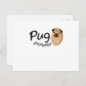 Funny Dog Pug Potato Gift Lover Pets Puppy Briefkaart (Voorkant / Achterkant)
