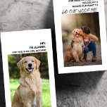 Funny Dog Pun Dating Visitekaartjes Contactkaartje<br><div class="desc">Wil je een blijvende indruk maken? Wat dacht je van dit hilarische visitekaartje met een dierenhondenthema, met foto's van je schattige hond en een geweldige 'go out woof me'-woordspeling om ervoor te zorgen dat je opvalt. Onze kaart is volledig aanpasbaar, zodat u jouw namen, contactgegevens en andere gegevens die u...</div>