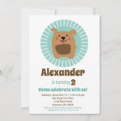 Funny Dog Puppy Birthday Invitation Boy Girl Kaart (Voorkant)