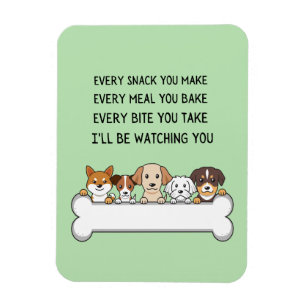 Funny Dog Puppy Faces waar ik naar kijk. Magneet