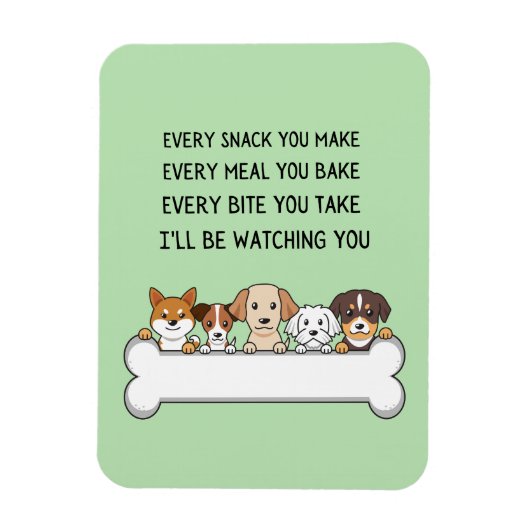 Funny Dog Puppy Faces waar ik naar kijk. Magneet (Verticaal)