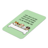 Funny Dog Puppy Faces waar ik naar kijk. Magneet (Linkerzijde)