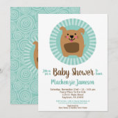 Funny Dog Puppy Neutraal Baby shower Uitnodiging (Voorkant / Achterkant)