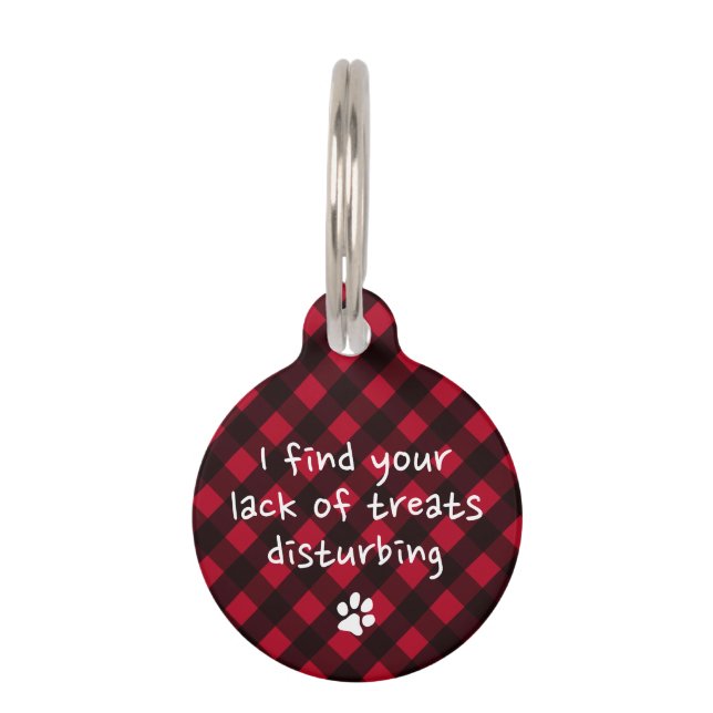 Funny Dog Puppy Personalized Red Black Play Huisdierpenning (Voorkant)