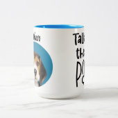 Funny dog quote en eigen naam/foto tweekleurige koffiemok (Center)