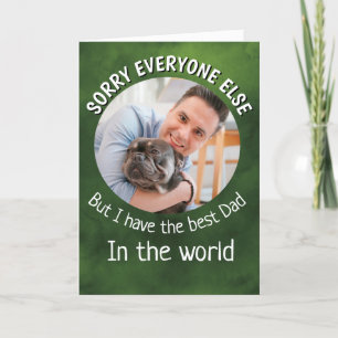 Funny dog Quote Fathers Dag Aangepast Foto Groen Bedankkaart