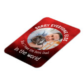 Funny dog Quote Fathers Dag Aangepaste foto Rood Magneet (Linkerzijde)