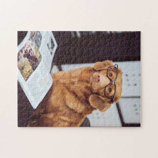 Funny Dog Reading Legpuzzel (Horizontaal)
