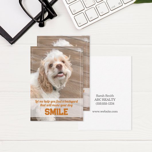 Funny Dog Real Estate Pop door Notitiekaartje