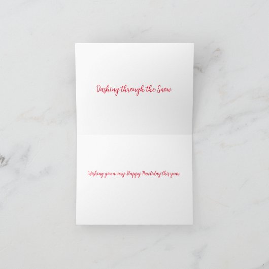 Funny Dog Reindeer Holiday Greeting Card Kaart (Binnen)