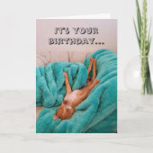 Funny Dog Relaxing Verjaardag Kaart (Voorkant)