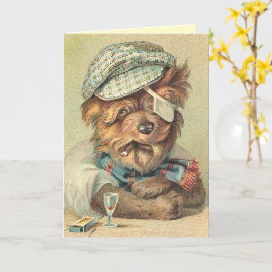 Funny Dog Retirement Kaart (Gele Bloem)