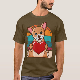Funny Dog Retro I Heart DogCute Chihuahua Dog T-shirt