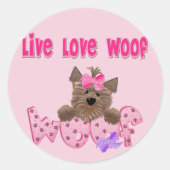 Funny Dog Ronde Sticker (Voorkant)