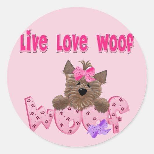 Funny Dog Ronde Sticker (Voorkant)