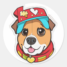 Funny dog ronde sticker