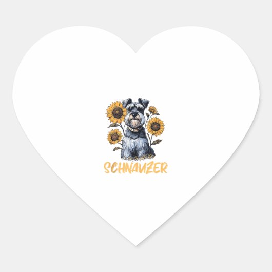 Funny Dog Schnauzer Hart Sticker (Voorkant)