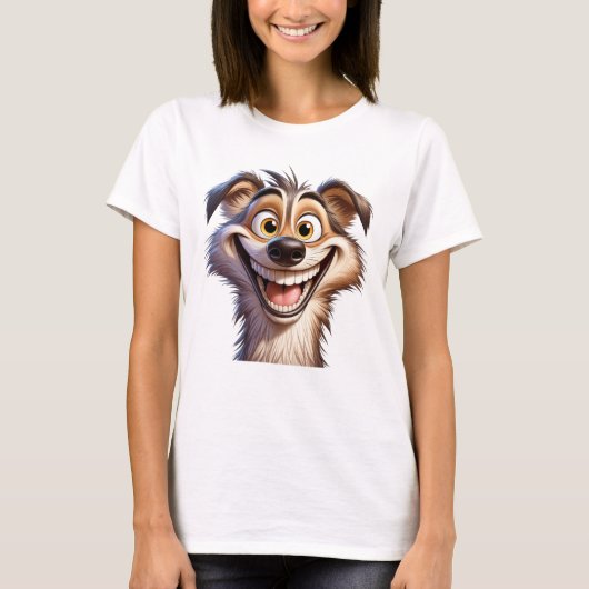 Funny Dog Selfie T-shirt (Voorkant)