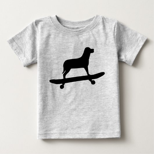 Funny Dog Skateboard Shirt voor baby's (Voorkant)