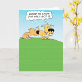 Funny Dog Sniffing Butt Birthday Kaart (Gele Bloem)