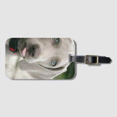 Funny Dog Sticking Tongue Foto Bagagelabel (Voorkant (horizontaal))