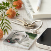 Funny Dog Sticking Tongue Out Photo Sleutelhanger (Voorkant Rechts)