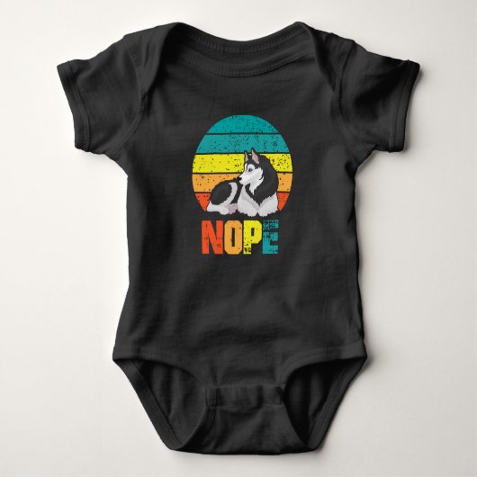 Funny Dog Stubborn Husky Lazy Puppy Romper (Voorkant)