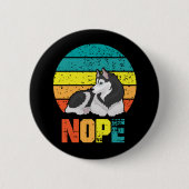 Funny Dog Stubborn Husky Lazy Puppy Ronde Button 5,7 Cm (Voorkant)