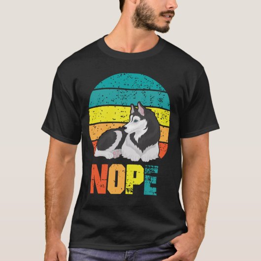 Funny Dog Stubborn Husky Lazy Puppy T-shirt (Voorkant)