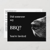 Funny Dog Summer BBQ Party Briefkaart Uitnodiging (Voorkant / Achterkant)