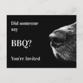 Funny Dog Summer BBQ Party Briefkaart Uitnodiging (Voorkant)